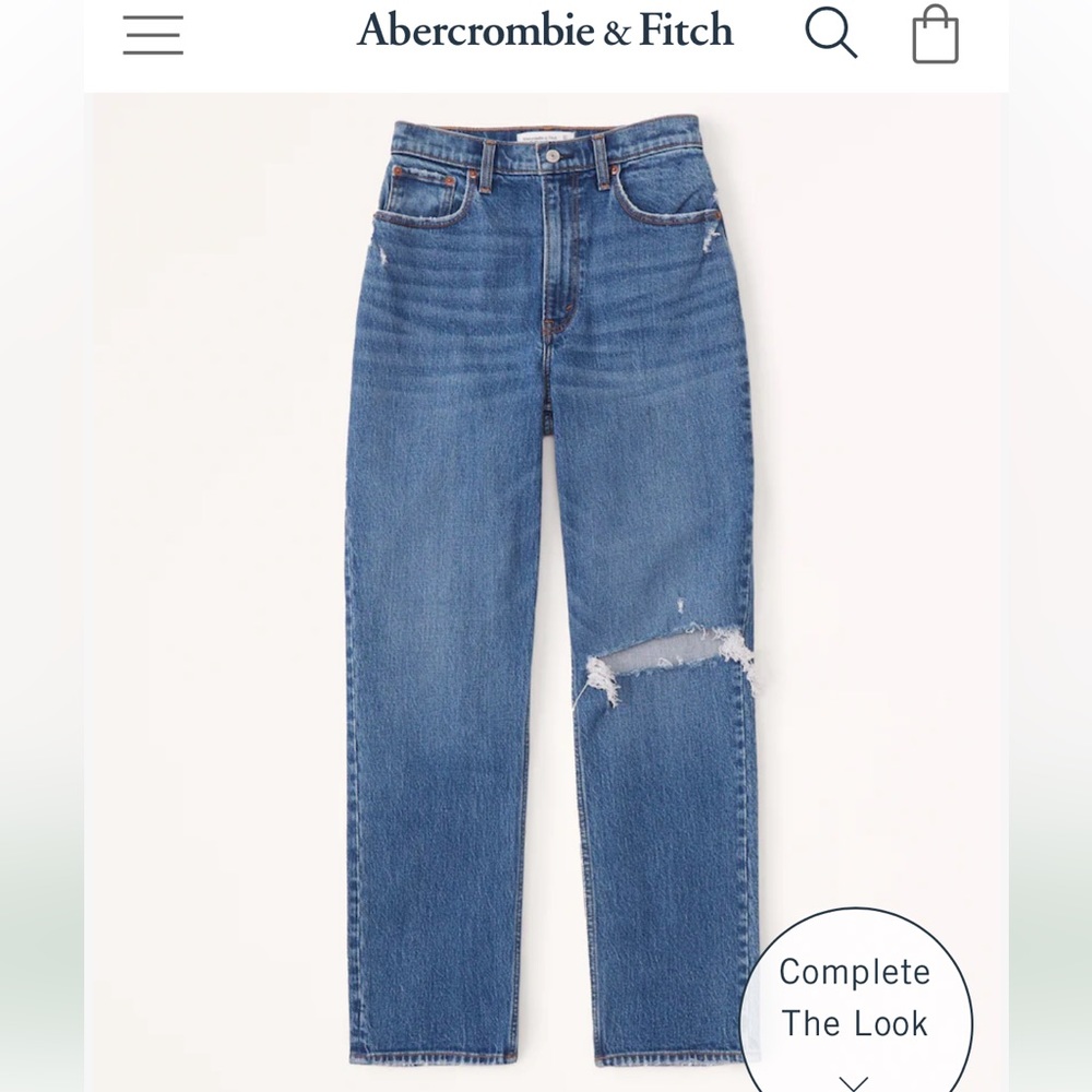 Abercrombie Curve Love Ultra High Rise 90s Straight Jean - LONG